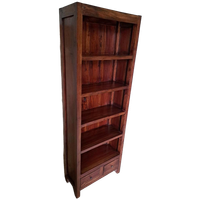 Klassieke Koloniale Boekenkast Afm. 69x29cm En 190cm Hoog.
