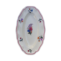 Vintage Schaal Met Bloemen. Sarreguemines