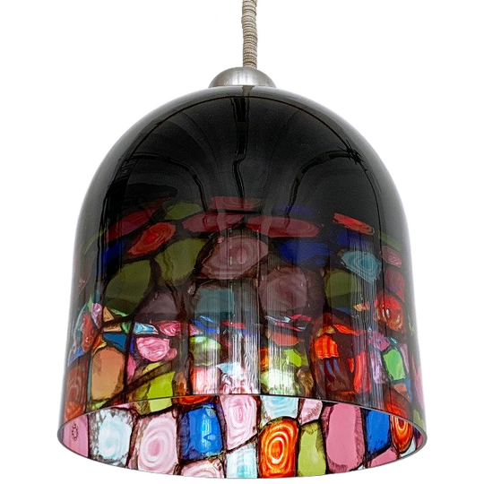 Vintage Murano Hanglamp Leucos Massari Italiaans Design 1