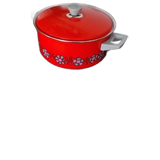 Vintage Emaille Pan Brabantia Diana Oranje Bloemen 1