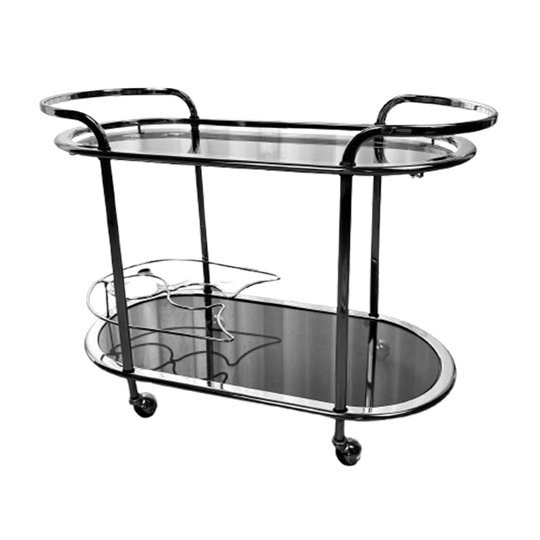 Vintage 70's Bartafeltje In Chroom En Glas 1