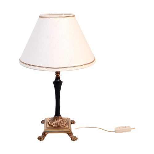 Nl37 – Klassieke Tafellamp Met Stoffen Kap