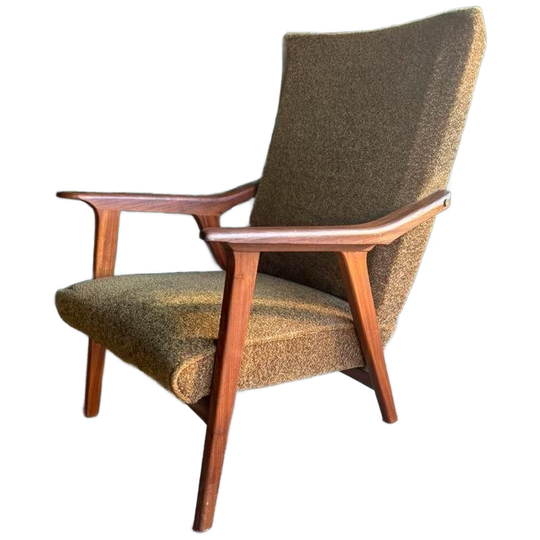 Vintage Mid-century Deens Design Fauteuil Teak Groen 1960’s 1