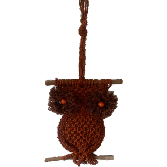 Vintage Seventies Macramé Handmade Uil 1