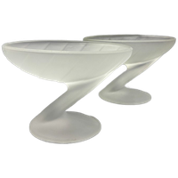 Set Ijscoupes Satijnglas Clairey France 2 Stuks