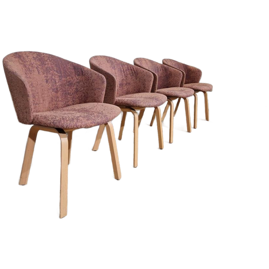 4x Arco Close Eetkamerstoelen - Showroomstaat - Roze - Blauw 1