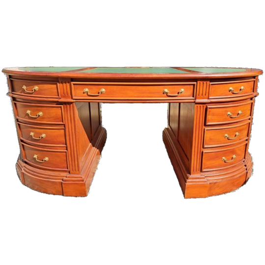 Klassieke Engelse Ovale Schrijftafel, Bureau, Partnerdesk, M 1