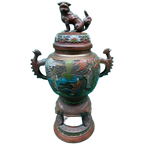 Bronzen Cloisonné Vaas. thumbnail 1