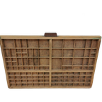 Brocante, Bruine Antieke Houten Letterbak, Wanddecoratie L thumbnail 1