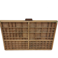 Brocante, Bruine Antieke Houten Letterbak, Wanddecoratie L