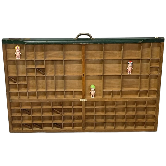 Grote Vintage Letterbak Drukkerij Vakkenbak Hout 1