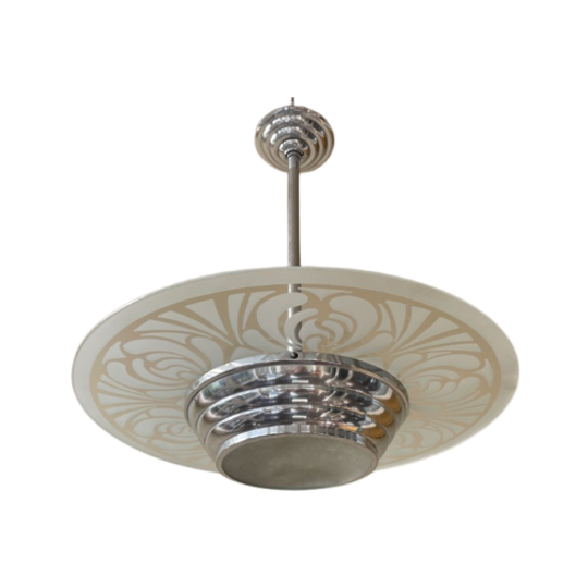 Lamp Hanglamp Schijflamp Art Deco1930 Frans 1