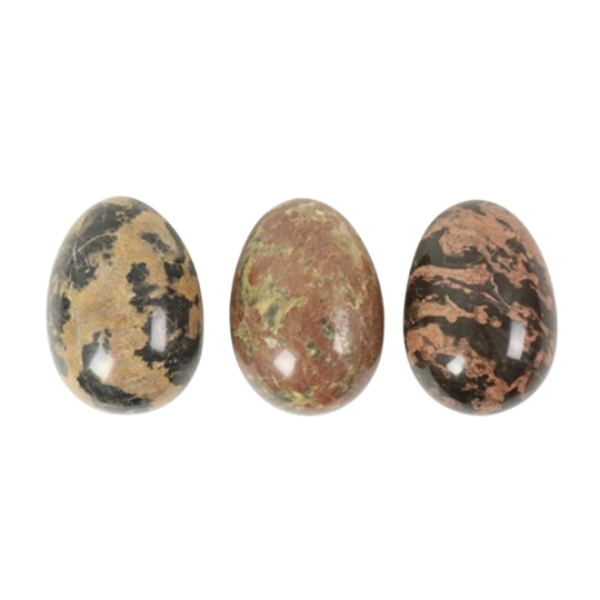 Set Van 3 Grote Eieren Massief Marmer Natuursteen Decoratief 1
