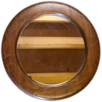 Vintage Spiegel Ronde Deense Spiegel Jaren 70 Eiken