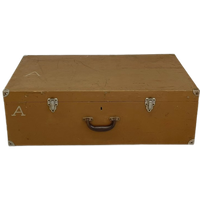 Industriele Koffer-Kist Mosterdkleur Hout