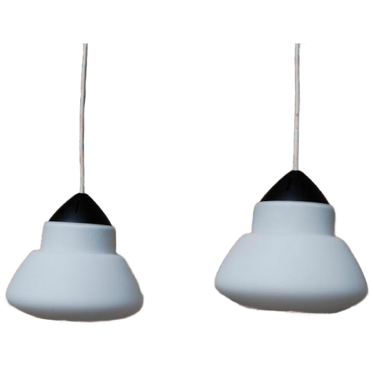 Jaren '60 Philips Melkglazen Hanglampen 1