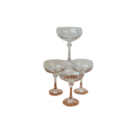 Vintage Kristallen Champagne Coupes 1