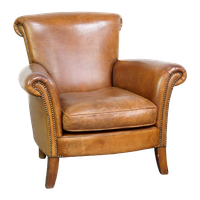 Mooie En Comfortabele Schapenleren Armchair/ Fauteuil Afgewerkt Met Siernagels