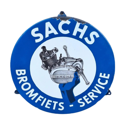 Tof Vintage Emaille Bord Sachs Bromfiets-Service😎