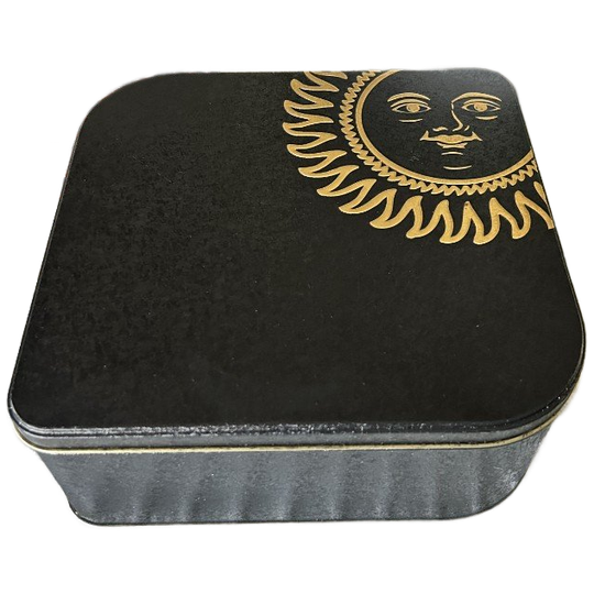 Opbergdoos Blik Golden Sun Crackle Black 1