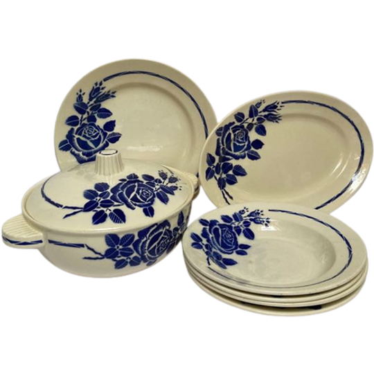 Prachtig 8 Delig Antiek Frans Servies Nicole France - Reliving 1