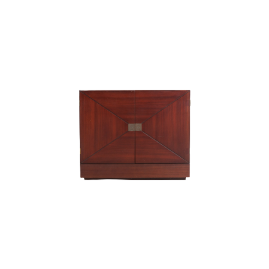 Vintage Unique Bar Cabinet With Brass Markings 1