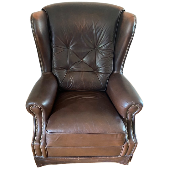 Leren Oor-fauteuil Met Knopen 1