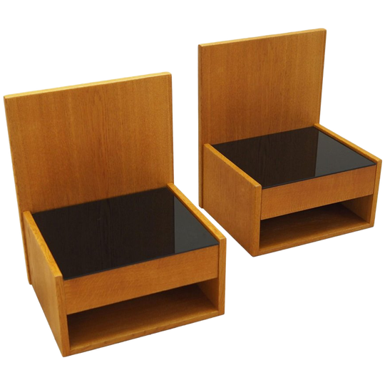Set Of Hanging Bedside Cabinets, Danish Design, 1960s, Designer: Hans J. Wegner, Manufacturer: Getama 1