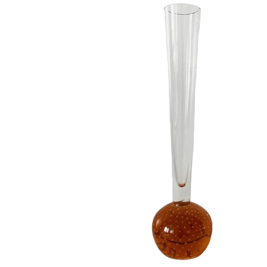 Vintage Mid-century Bud Vaasje Oranje Met Bubbels Kosta Boda 1970’s 1