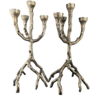 Set Van 2 Aluminium Kandelaars 52 Cm Hoog thumbnail 1