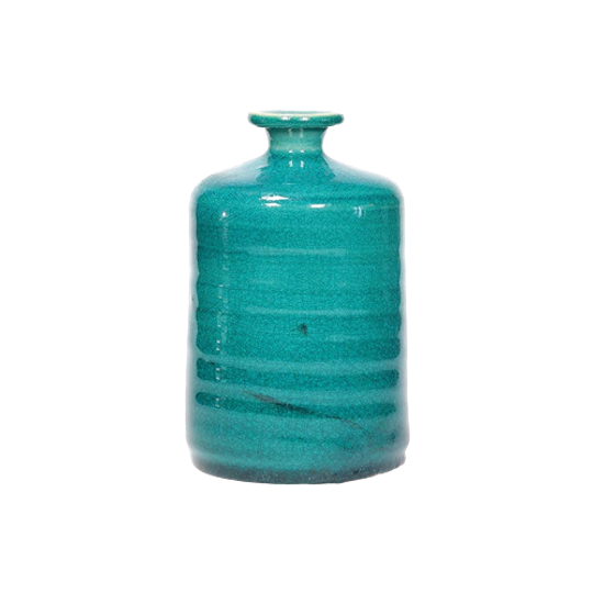 Turquoise Craquelé Vaasje, Jaren 60 1
