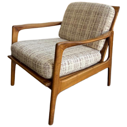Vintage Houten Eenzit / Fauteuil / Clubzetel 1