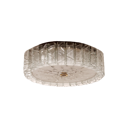 Vintage Plafondlamp Glas En Messing - Doria Leuchten, Jaren 60