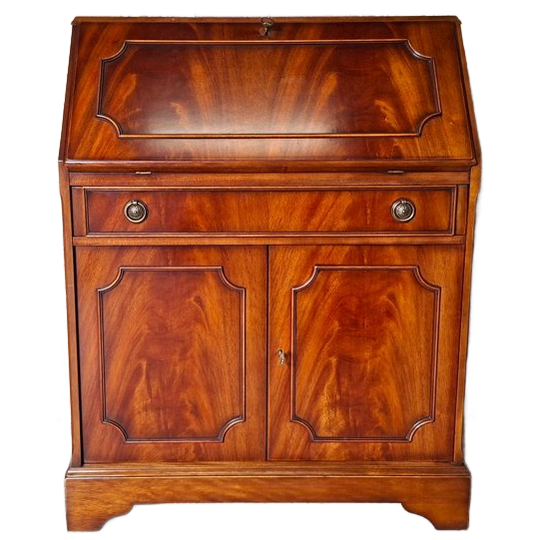 Klassiek Heldense Secretaire, Schrijftafel Met Lederen Inleg Afm. 82x46cm En 106cm Hoog. Schrijf Hoogte 76cm 1
