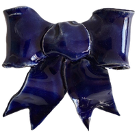 Klein Keramiek Strik Donker Blauw
