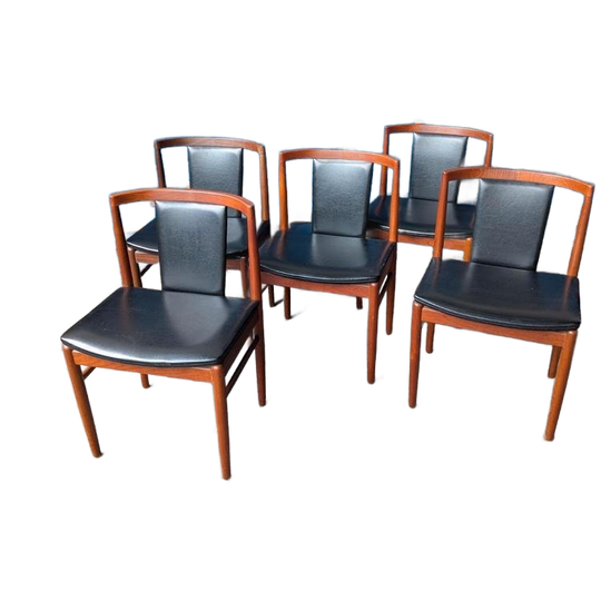 Set 5 (of 6) Deense Teak Stoelen , Findahls Møbelfabrik 1