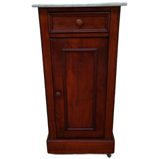 Antiek Vintage Nachtkastje Bijzetkastje Met Marmer Blad 212 1