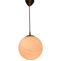 Vintage Opaline Space Age Lamp Met Gouden Randen Globe