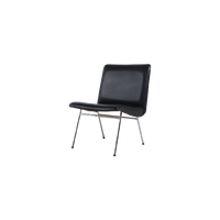 Danish Architectural Chair In Black Vinyl From 1960’S