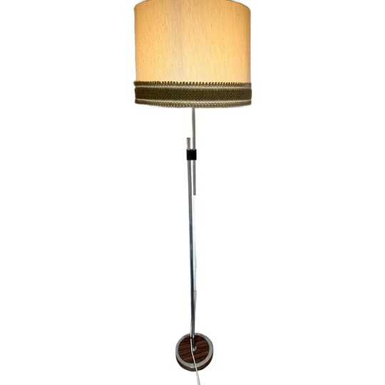 Herda Dijkstra Vintage Vloerlamp Hout & Chroom '60 1