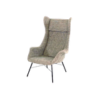 Vintage Miroslav Navratil Wingback Lounge Fauteuil Voor Ton thumbnail 1