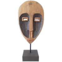 Houten Masker Op Standaart Retro Beeld