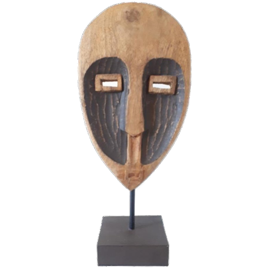 Houten Masker Op Standaart Retro Beeld 1