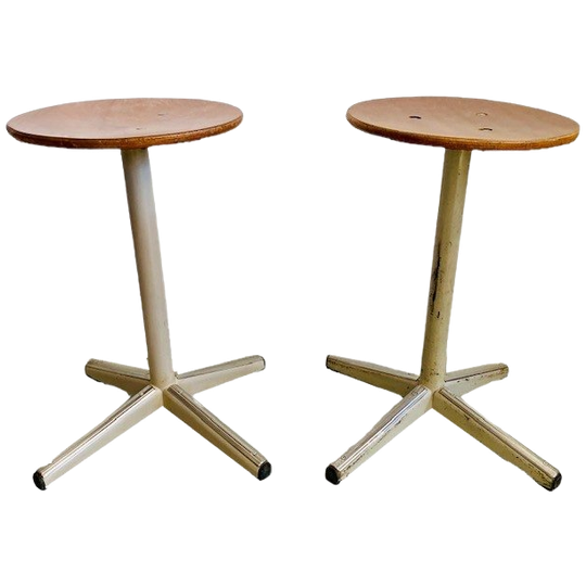 Set Vintage Industriële Krukjes 1960’s 1