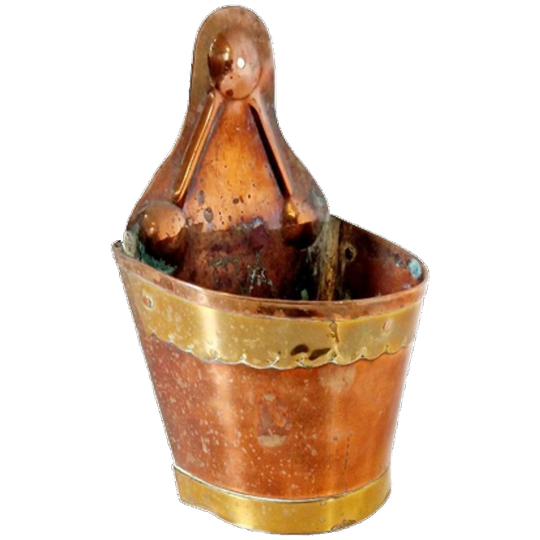 Antiek Koperen Hangpotje Wasknijperbak? Zout Pot ? 1