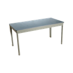 Vintage Gispen Eettafel / Bureau Met Blauw Blad Gemaakt In De Jaren '70 thumbnail 1