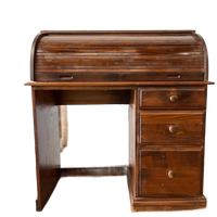 Vintage Houten Bureau Met Rolluik – Retro Stijl