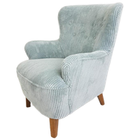 Vintage Artifort Fauteuil Licht Blauwe Ribstof Theo Ruth