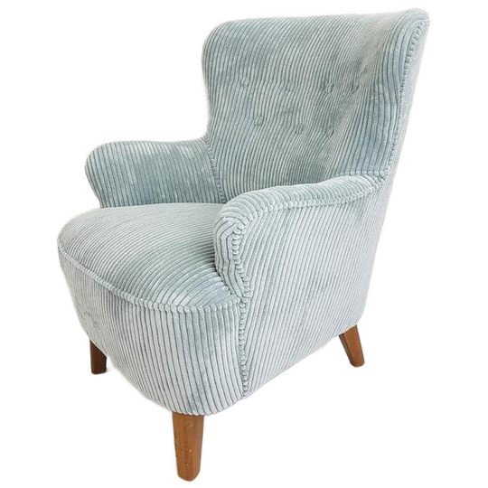 Vintage Artifort Fauteuil Licht Blauwe Ribstof Theo Ruth 1