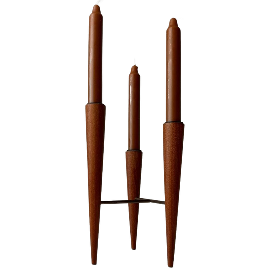 Midcentury Kandelaar In Teak En Metaal - Minimalistisch 1